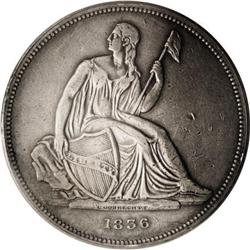 1836 P$1 Name on Base, Judd-60 Original,