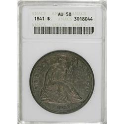 1841 $1 AU58 ANACS