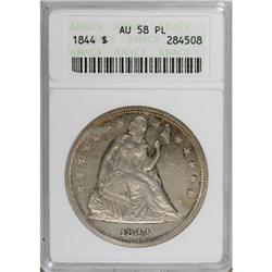 1844 $1 AU58 Prooflike ANACS