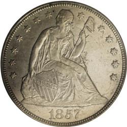 1857 $1 MS62 PCGS
