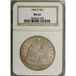 1860-O $1 MS62 NGC