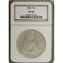 1864 $1 XF45 NGC