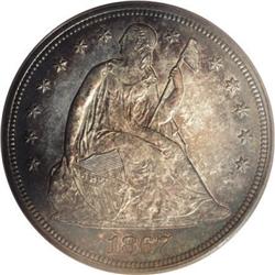 1867 $1 MS64 PCGS