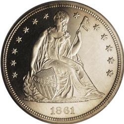 1861 $1 PR63 Cameo PCGS