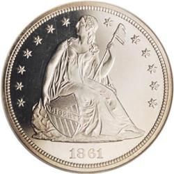 1861 $1 PR66 Cameo NGC