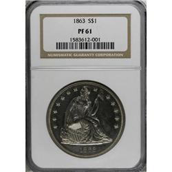 1863 Seated $1 PR61 NGC