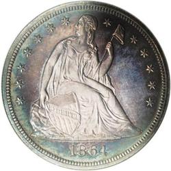 1864 $1 PR64 NGC