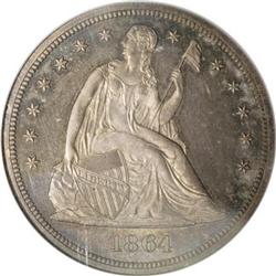 1864 $1 PR64 NGC