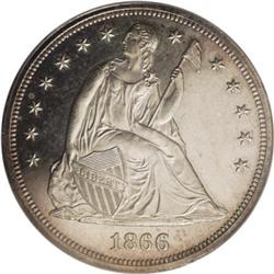 1866 $1 Motto PR64 Cameo PCGS