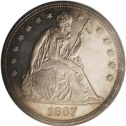 1867 $1 PR63 Cameo PCGS