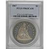 Image 3 : 1867 $1 PR63 Cameo PCGS