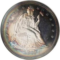 1867 $1 PR67 Cameo NGC