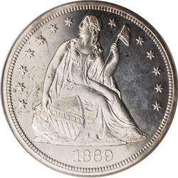 1869 $1 PR64 Cameo PCGS