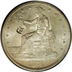 1874-S T$1 Chop Mark MS64 PCGS