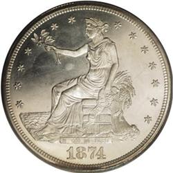 1874 T$1 PR64 Cameo PCGS