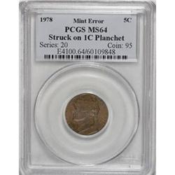 1978 5C on 1C Planchet MS64; 1962 50C Lamination