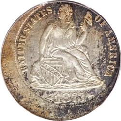 1873 10C Arrows AU55 PCGS 12% Off Center