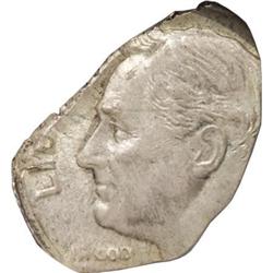 Roosevelt Dime on Struck Fragment MS62 NGC