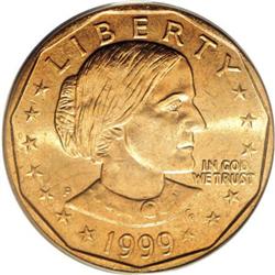 1999-P SBA$ on a Sacawea Planchet MS64 PCGS