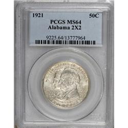 1921 50C Alabama 2x2 MS64 PCGS