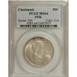 (3)1936 50C Cincinnati MS64 PCGS.
