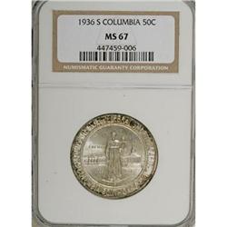 1936-S 50C Columbia MS67 NGC