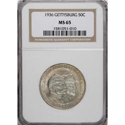 1936 50C Gettysburg MS65 NGC