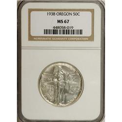 1938 50C Oregon MS67 NGC