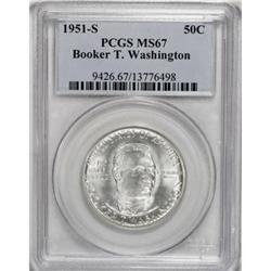 1951-S 50C Booker T. Washington MS67 PCGS