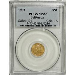 1903 G$1 Louisiana Purchase/Jefferson MS63 PCGS