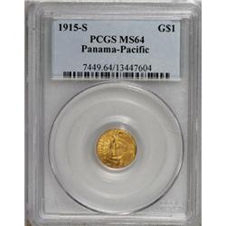 1915-S G$1 Panama-Pacific Gold Dollar MS64 PCGS