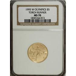 1995-W G$5 Olympic/Torch Runner Gold Five Dollar