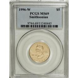 1996-W G$5 Smithsonian Gold Five Dollar MS69