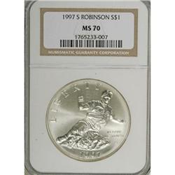 1997-S $1 Jackie Robinson Silver Dollar MS70