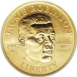 1997-W G$5 Jackie Robinson Gold Five Dollar MS69