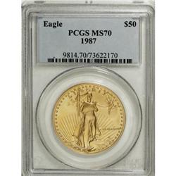 1987 G$50 One-Ounce Gold Eagle MS70 PCGS