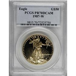 1987-W G$50 One-Ounce Gold Eagle PR70 Deep Cameo
