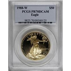 1988-W G$50 One-Ounce Gold Eagle PR70 Deep Cameo