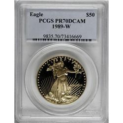 1989-W G$50 One-Ounce Gold Eagle PR70 Deep Cameo
