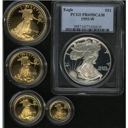 1995-W $1 Silver Eagle PR69 Deep Cameo PCGS