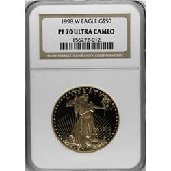 1998-W One-Ounce Gold Eagle PR70 Deep Cameo NGC