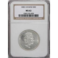 1883 50C Hawaii Half Dollar MS62 NGC