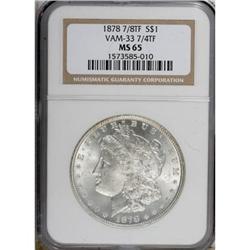 1878 7TF $1 Reverse of 1878 MS65 NGC