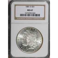 1881-S $1 MS67 NGC