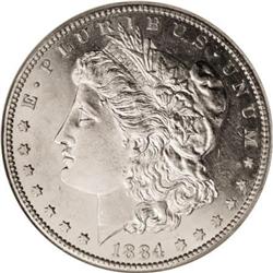 1884-S $1 MS61 Deep Mirror Prooflike NGC.