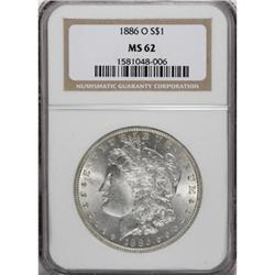 1886-O $1 MS62 NGC