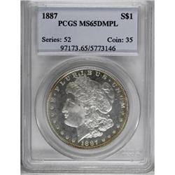 1887 $1 MS65 Deep Mirror Prooflike PCGS