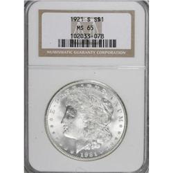 1921-S $1 MS65 NGC