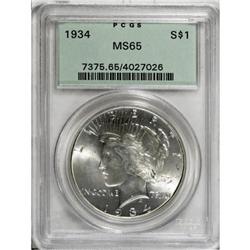 1934 $1 MS65 PCGS