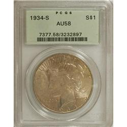 1934-S $1 AU58 PCGS